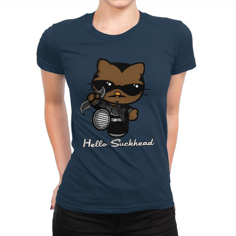 Hello Suckhead - Womens Premium T-Shirts RIPT Apparel Small / Midnight Navy