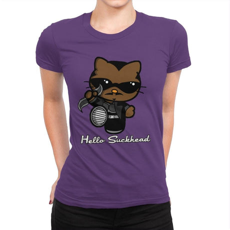 Hello Suckhead - Womens Premium T-Shirts RIPT Apparel Small / Purple Rush