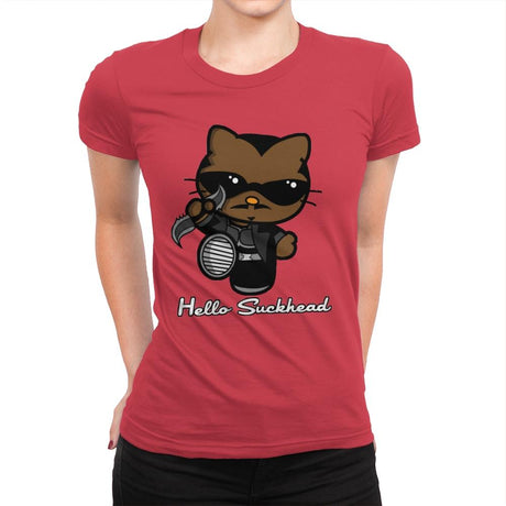 Hello Suckhead - Womens Premium T-Shirts RIPT Apparel Small / Red