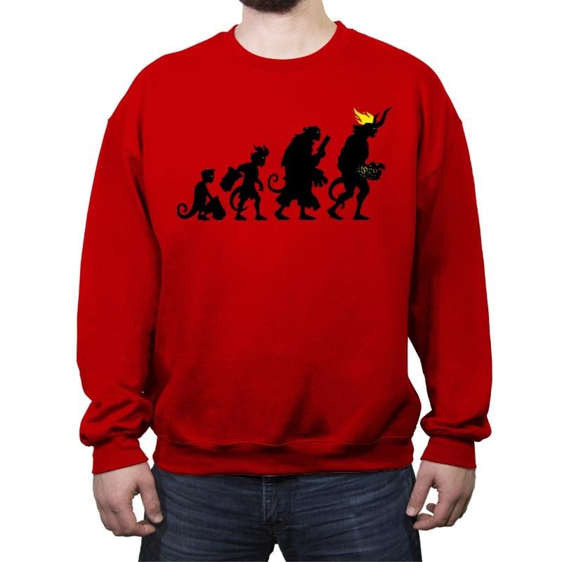 Hellvolution - Crew Neck Sweatshirt Crew Neck Sweatshirt RIPT Apparel Small / Red