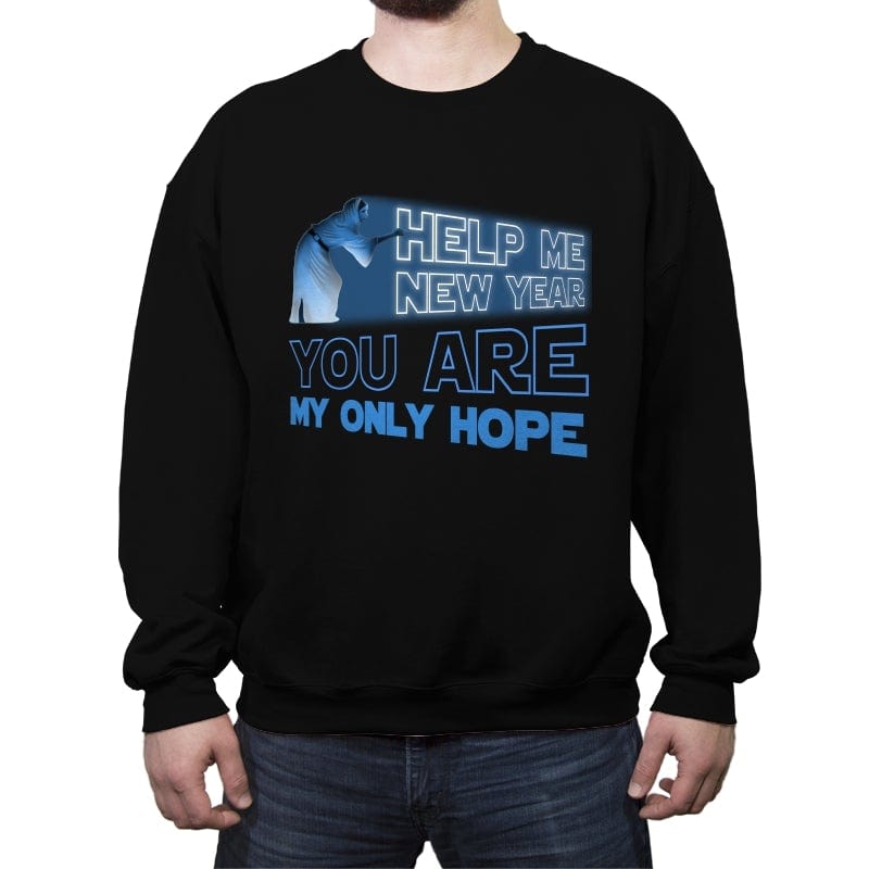 Help Me New Year - Crew Neck Sweatshirt Crew Neck Sweatshirt RIPT Apparel Small / Black