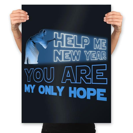 Help Me New Year - Prints Posters RIPT Apparel 18x24 / Black