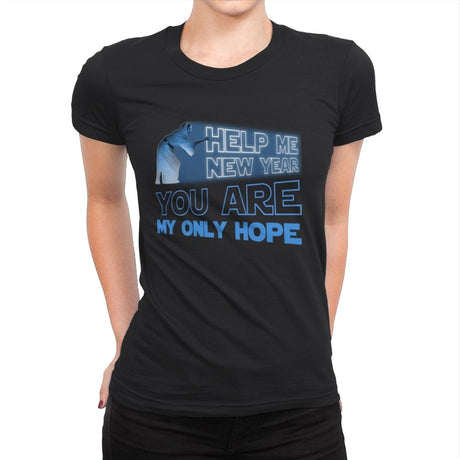 Help Me New Year - Womens Premium T-Shirts RIPT Apparel Small / Black