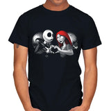 Her Skeleton, His Doll - Mens T-Shirts RIPT Apparel Small / Black