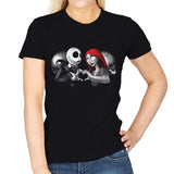 Her Skeleton, His Doll - Womens T-Shirts RIPT Apparel