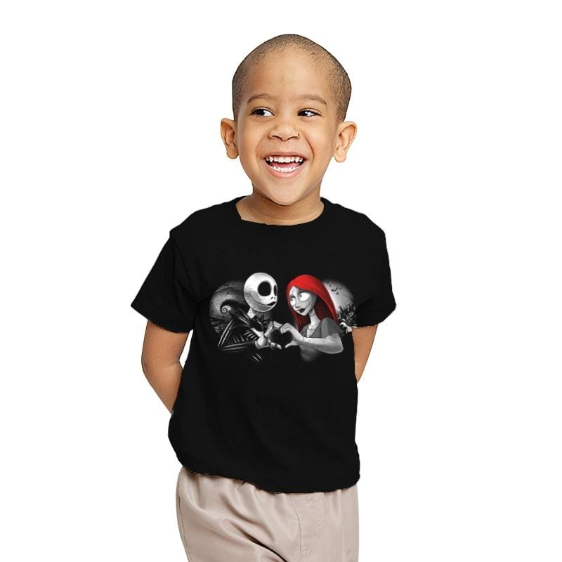 Her Skeleton, His Doll - Youth T-Shirts RIPT Apparel X-small / Black