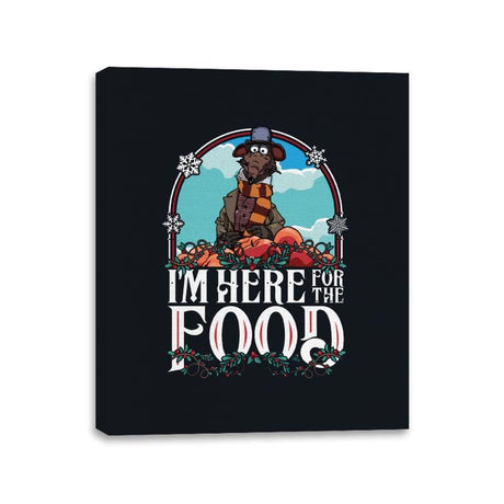 Here for the Food - Canvas Wraps Canvas Wraps RIPT Apparel 11x14 / Black