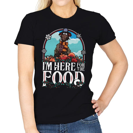 Here for the Food - Womens T-Shirts RIPT Apparel Small / Black