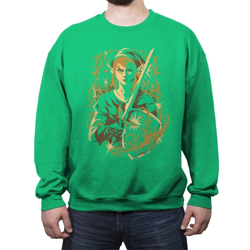 Hero of Time - Crew Neck Sweatshirt Crew Neck Sweatshirt RIPT Apparel Small / Irish Green
