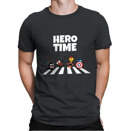 Hero Time - Mens Premium T-Shirts RIPT Apparel Small / Heavy Metal