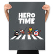 Hero Time - Prints Posters RIPT Apparel 18x24 / Charcoal
