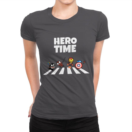 Hero Time - Womens Premium T-Shirts RIPT Apparel Small / Heavy Metal