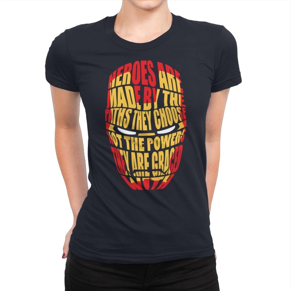 Heroes Are Made - Womens Premium T-Shirts RIPT Apparel Small / Midnight Navy