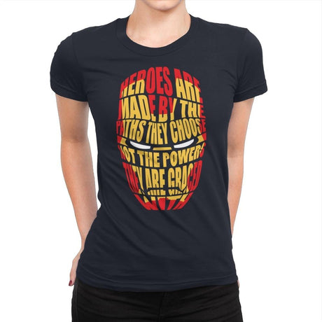 Heroes Are Made - Womens Premium T-Shirts RIPT Apparel Small / Midnight Navy