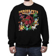 Heroes Pets Nostalgia - Crew Neck Sweatshirt Crew Neck Sweatshirt RIPT Apparel Small / Black