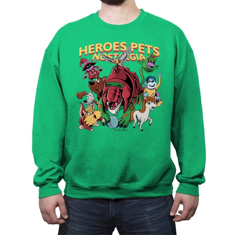 Heroes Pets Nostalgia - Crew Neck Sweatshirt Crew Neck Sweatshirt RIPT Apparel Small / Irish Green