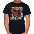 Heroes Pets Nostalgia - Mens T-Shirts RIPT Apparel Small / Black