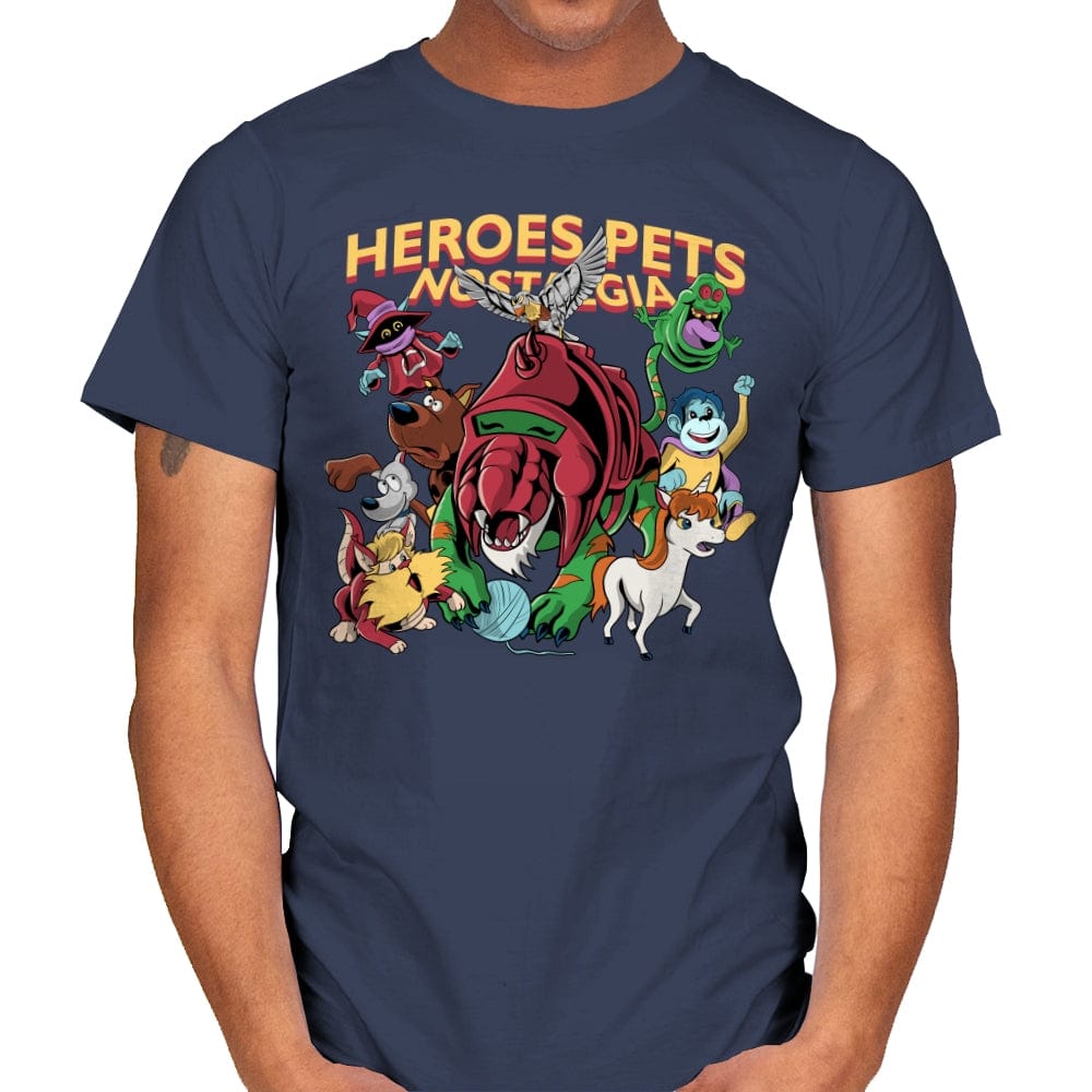 Heroes Pets Nostalgia - Mens T-Shirts RIPT Apparel Small / Navy