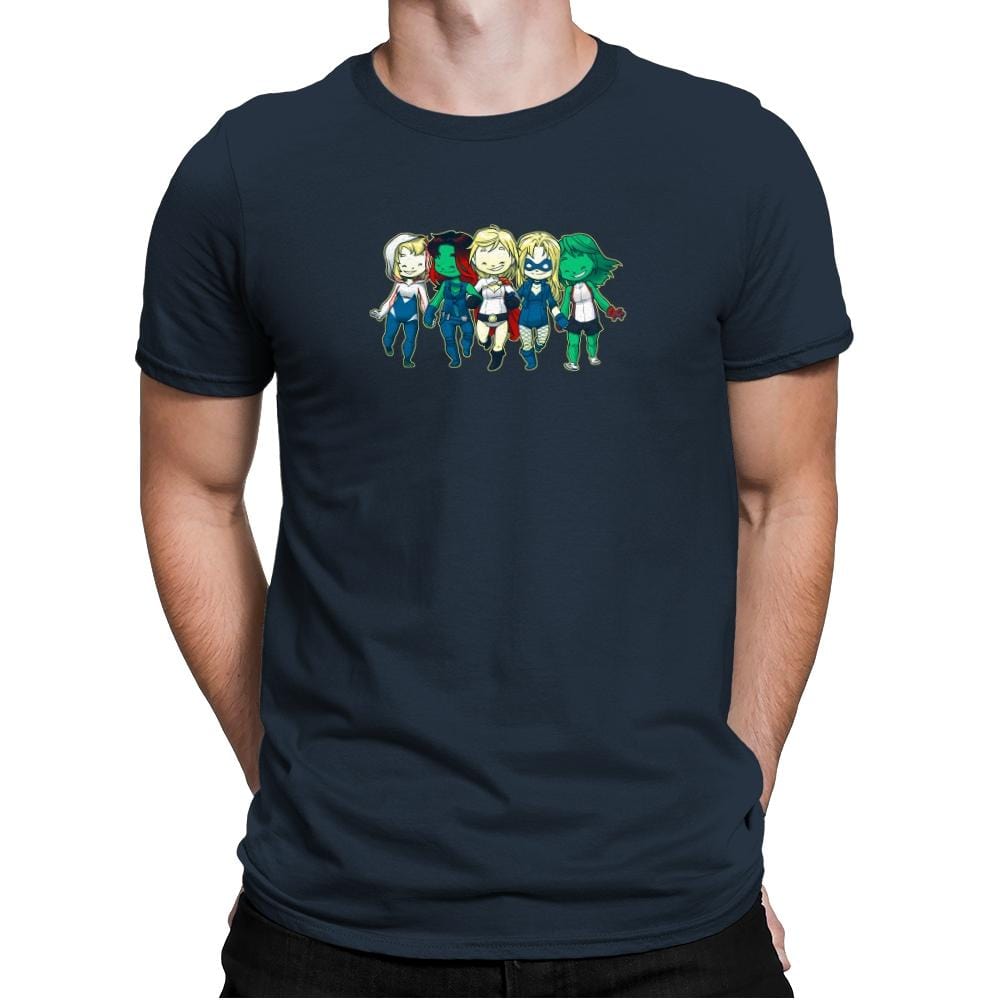 Heroic BFF's - Miniature Mayhem - Mens Premium T-Shirts RIPT Apparel Small / Indigo