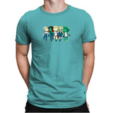 Heroic BFF's - Miniature Mayhem - Mens Premium T-Shirts RIPT Apparel Small / Tahiti Blue