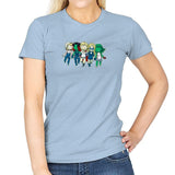Heroic BFF's - Miniature Mayhem - Womens T-Shirts RIPT Apparel Small / Light Blue