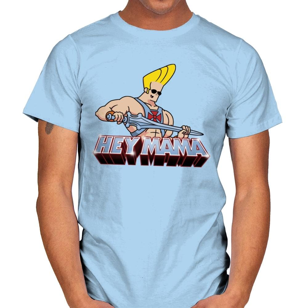 Hey Mama - Mens T-Shirts RIPT Apparel Small / Light Blue
