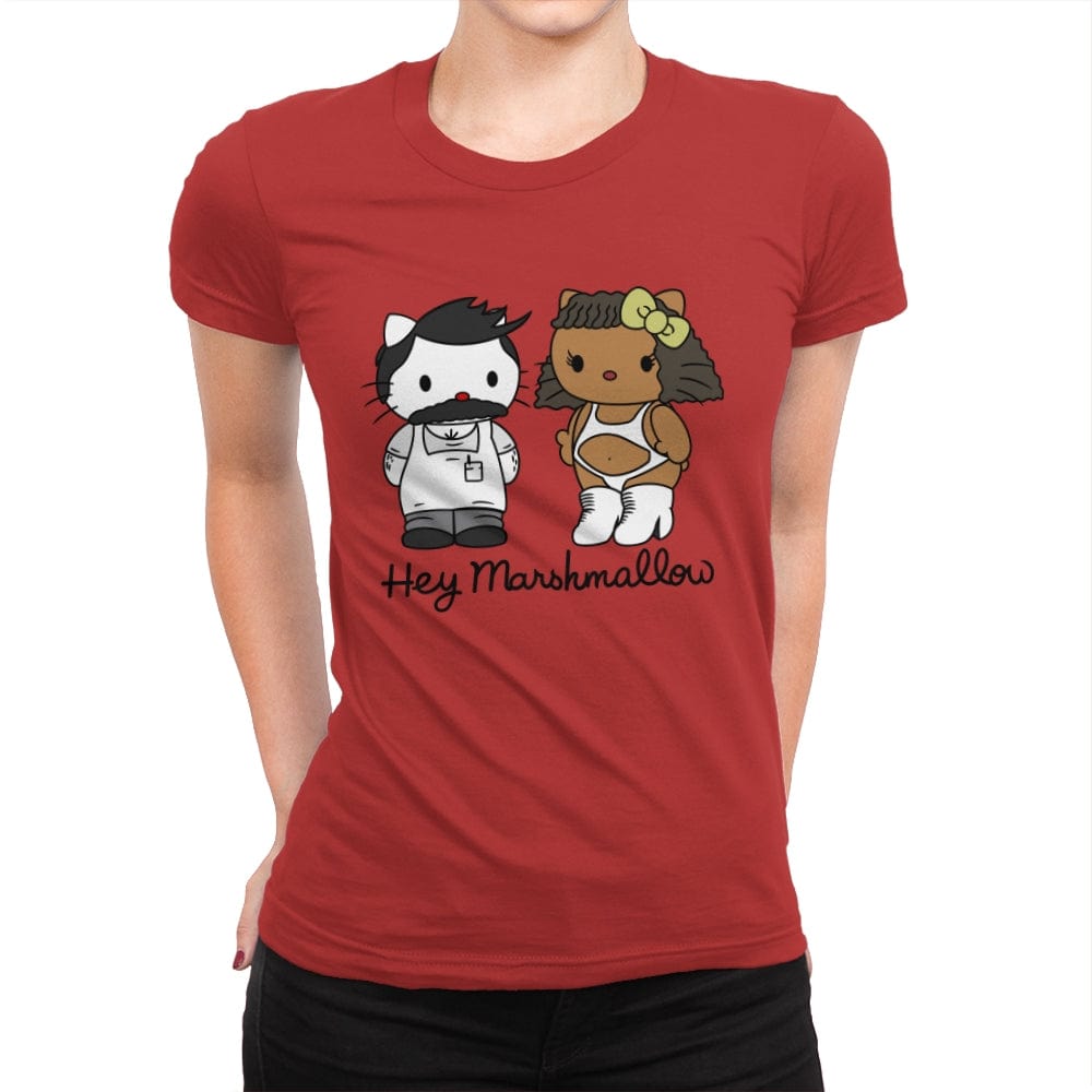 Hey Marshmallow - Womens Premium T-Shirts RIPT Apparel Small / Red