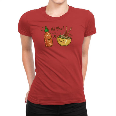 Hi Pho - Womens Premium T-Shirts RIPT Apparel Small / Red