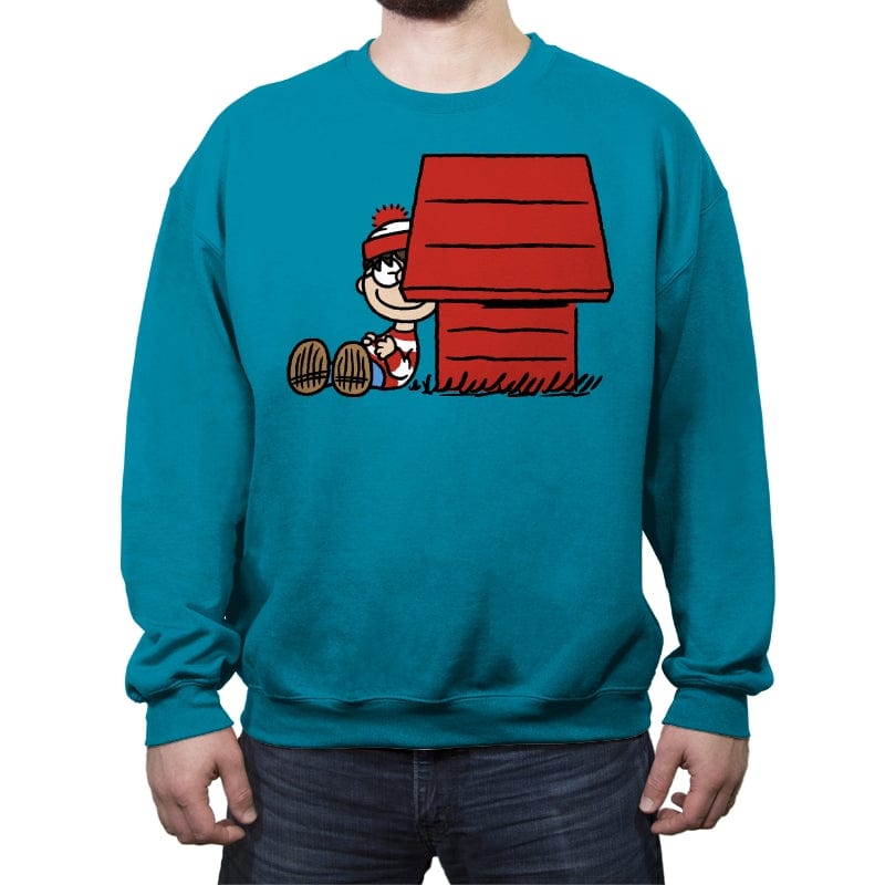 Hidden Character! - Crew Neck Sweatshirt Crew Neck Sweatshirt RIPT Apparel Small / Antique Sapphire