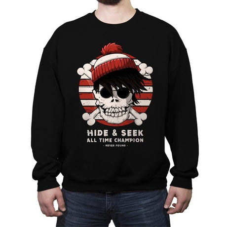 Hide And Seek All Time Champ - Crew Neck Sweatshirt Crew Neck Sweatshirt RIPT Apparel Small / Black