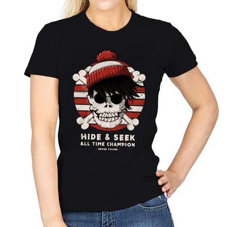 Hide And Seek All Time Champ - Womens T-Shirts RIPT Apparel Small / Black