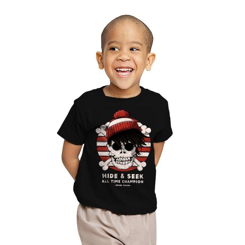 Hide And Seek All Time Champ - Youth T-Shirts RIPT Apparel X-small / Black