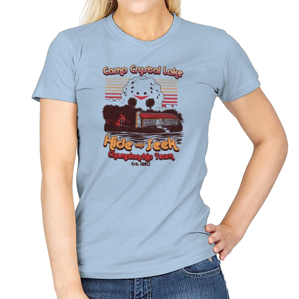 Hide and Seek Champion Exclusive - Womens T-Shirts RIPT Apparel Small / Light Blue