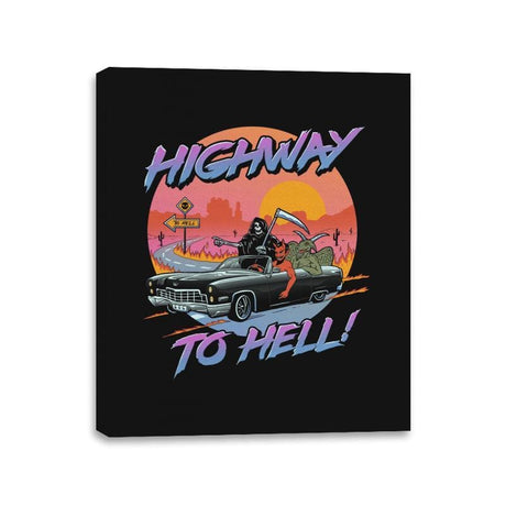 Highway to Hell - Canvas Wraps Canvas Wraps RIPT Apparel 11x14 / Black