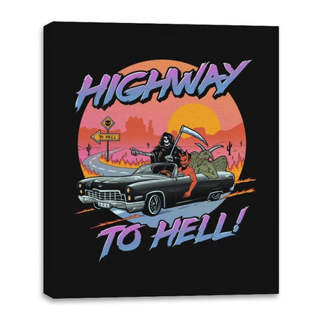 Highway to Hell - Canvas Wraps Canvas Wraps RIPT Apparel 16x20 / Black