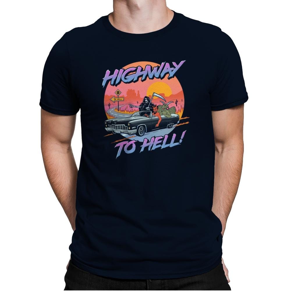 Highway to Hell - Mens Premium T-Shirts RIPT Apparel Small / Midnight Navy