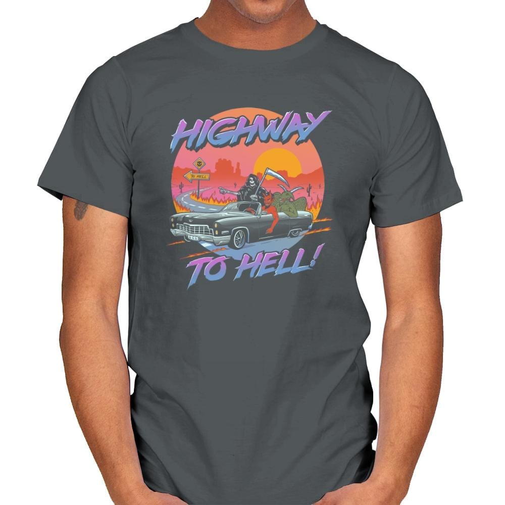 Highway to Hell - Mens T-Shirts RIPT Apparel Small / Charcoal