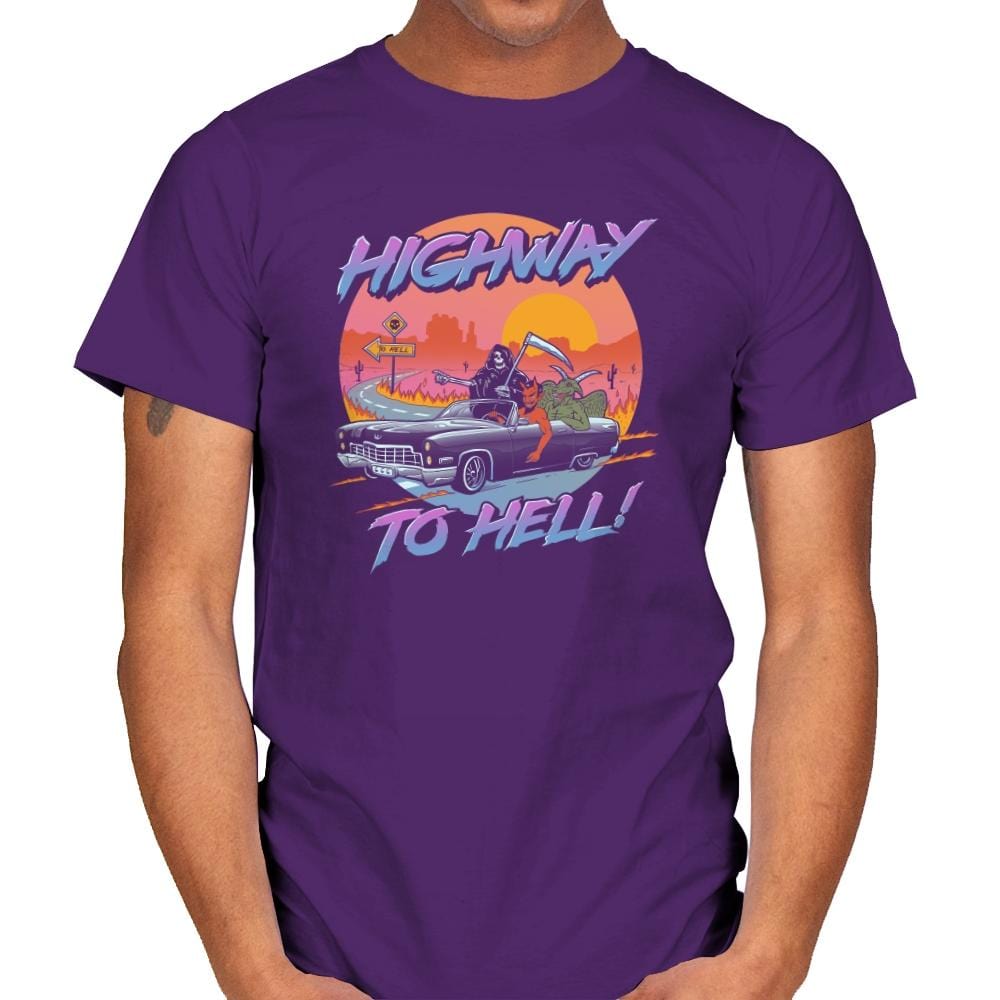 Highway to Hell - Mens T-Shirts RIPT Apparel Small / Purple