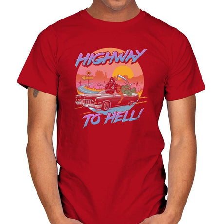Highway to Hell - Mens T-Shirts RIPT Apparel Small / Red