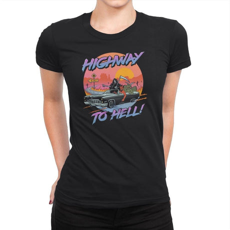 Highway to Hell - Womens Premium T-Shirts RIPT Apparel Small / Black