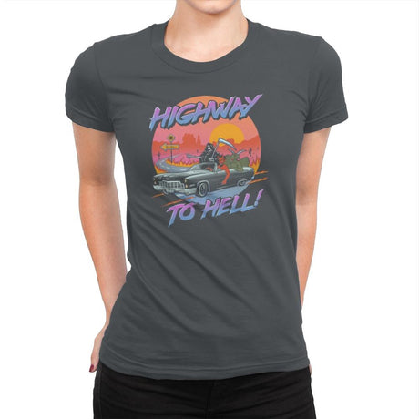 Highway to Hell - Womens Premium T-Shirts RIPT Apparel Small / Heavy Metal