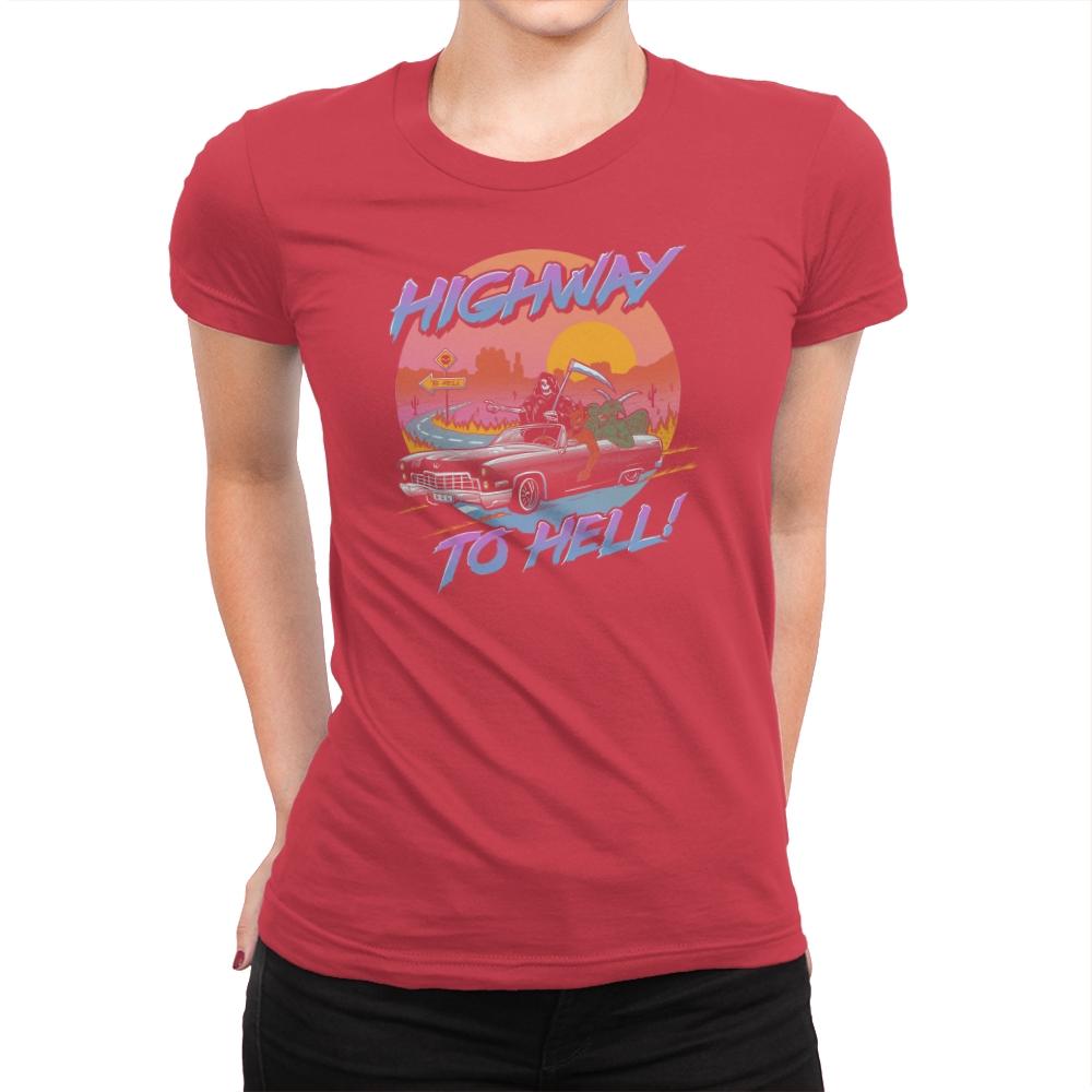 Highway to Hell - Womens Premium T-Shirts RIPT Apparel Small / Red