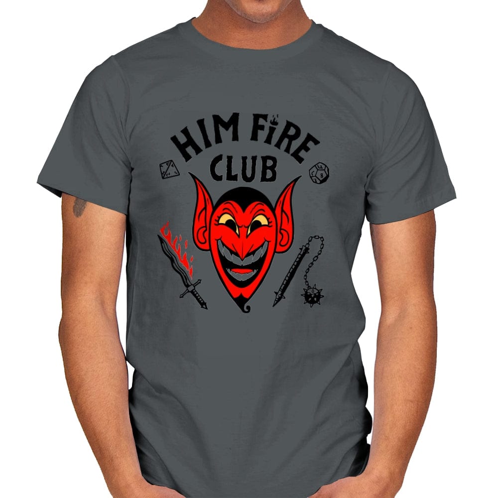 Him Fire Club - Mens T-Shirts RIPT Apparel Small / Charcoal