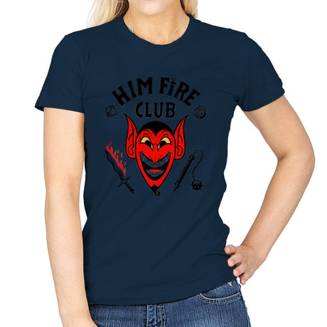 Him Fire Club - Womens T-Shirts RIPT Apparel Small / Navy
