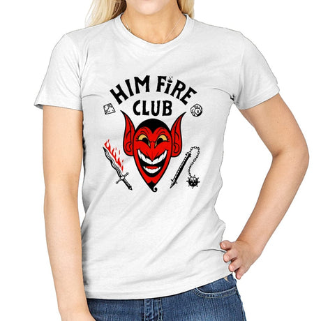 Him Fire Club - Womens T-Shirts RIPT Apparel Small / White