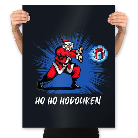 Ho ho hodouken - Prints Posters RIPT Apparel 18x24 / Black
