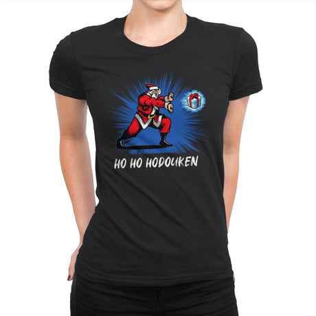 Ho ho hodouken - Womens Premium T-Shirts RIPT Apparel Small / Black