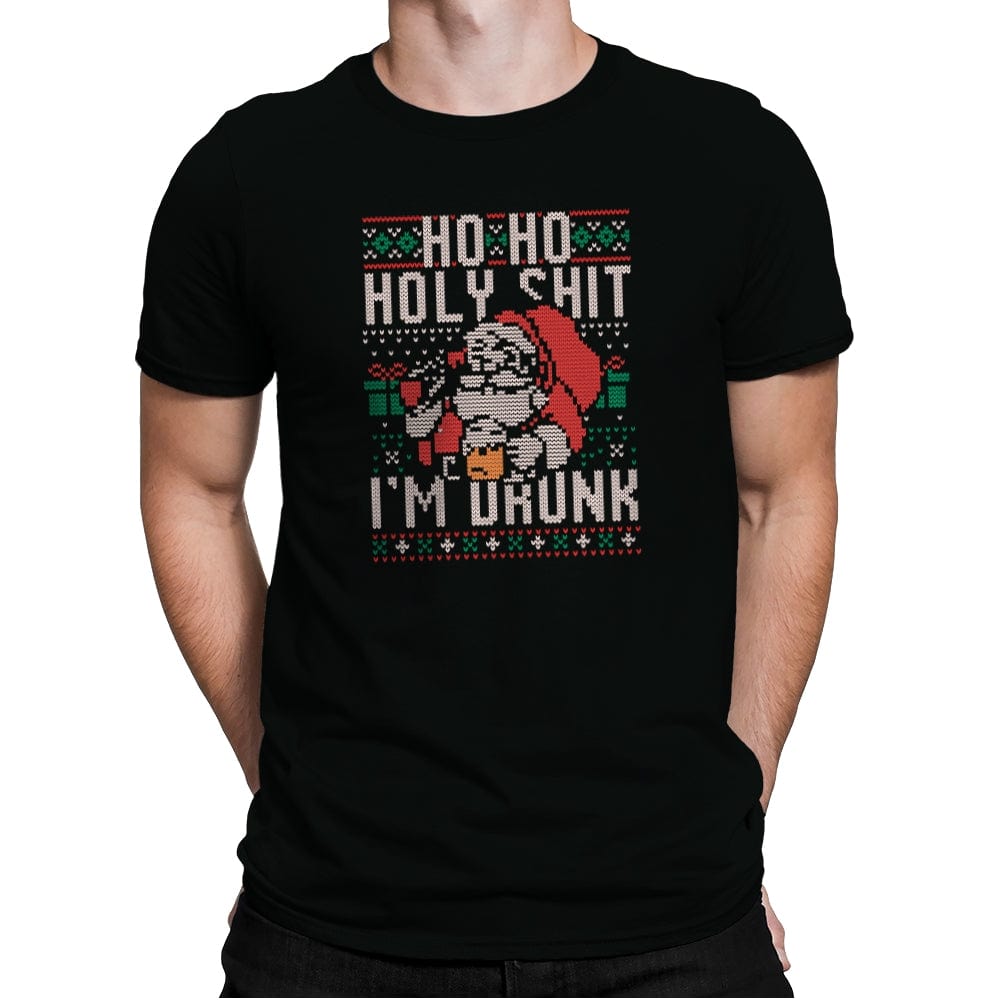 Ho Ho Holy Shit I'm Drunk - Mens Premium T-Shirts RIPT Apparel Small / Black