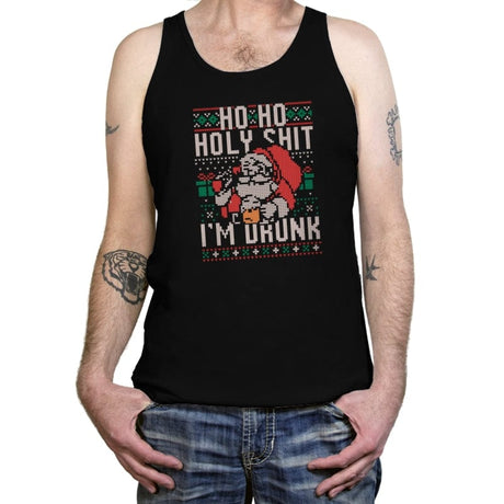 Ho Ho Holy Shit I'm Drunk - Tanktop Tanktop RIPT Apparel X-Small / Black