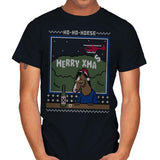 Ho-Ho-Horse! - Ugly Holiday - Mens T-Shirts RIPT Apparel Small / Black